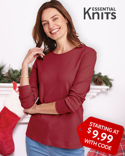 ESSENTIAL KNITS STARTING AT $9.99 WITH CODE