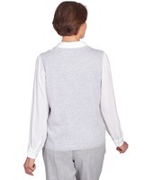 Alfred Dunner® Isn't It Romantic Collar Layered Pearl Trim Sweater thumbnail number 2