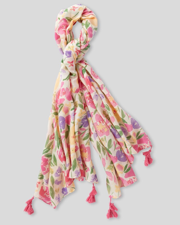 Floral Tassel Scarf image number 2