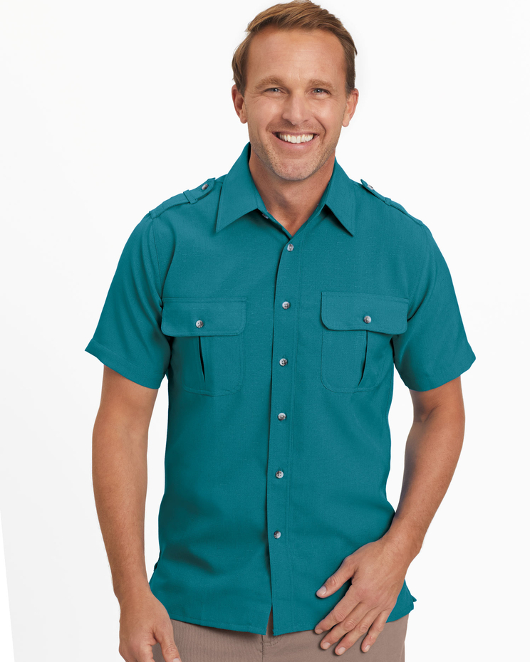 John Blair® Short-Sleeve Linen-Look Pilot Shirt image number 1