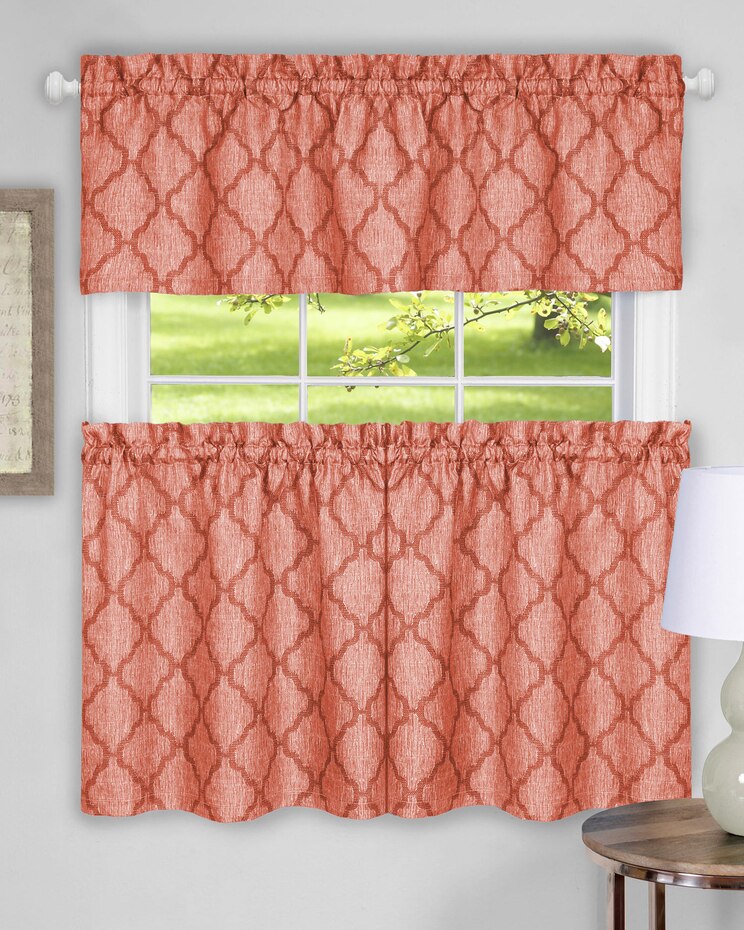 Colby Window Curtain Tier Pair and Valance Set image number 1