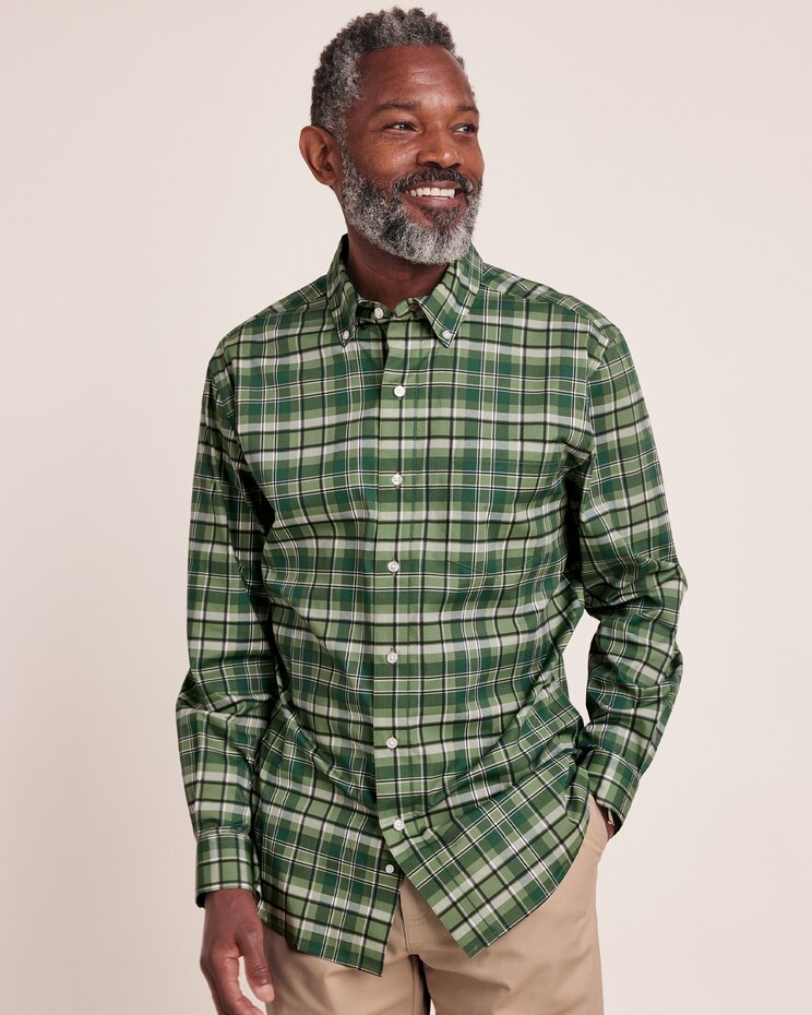 JohnBlairFlex Long-Sleeve Woven Plaid Shirt image number 1