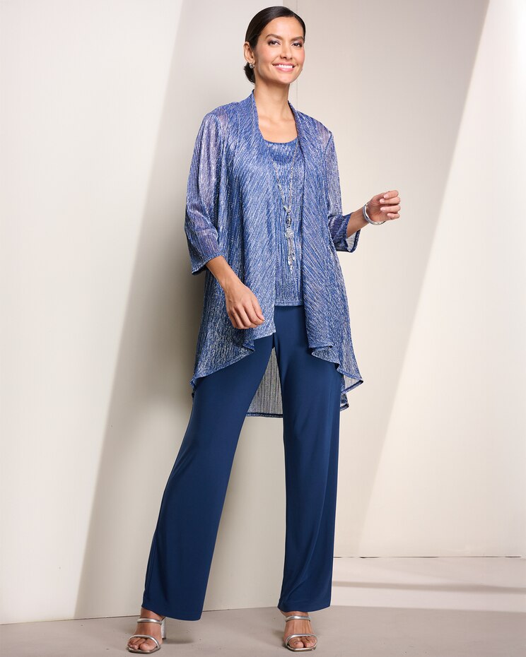 Shimmer Crinkle 3-Piece Pant Set image number 1