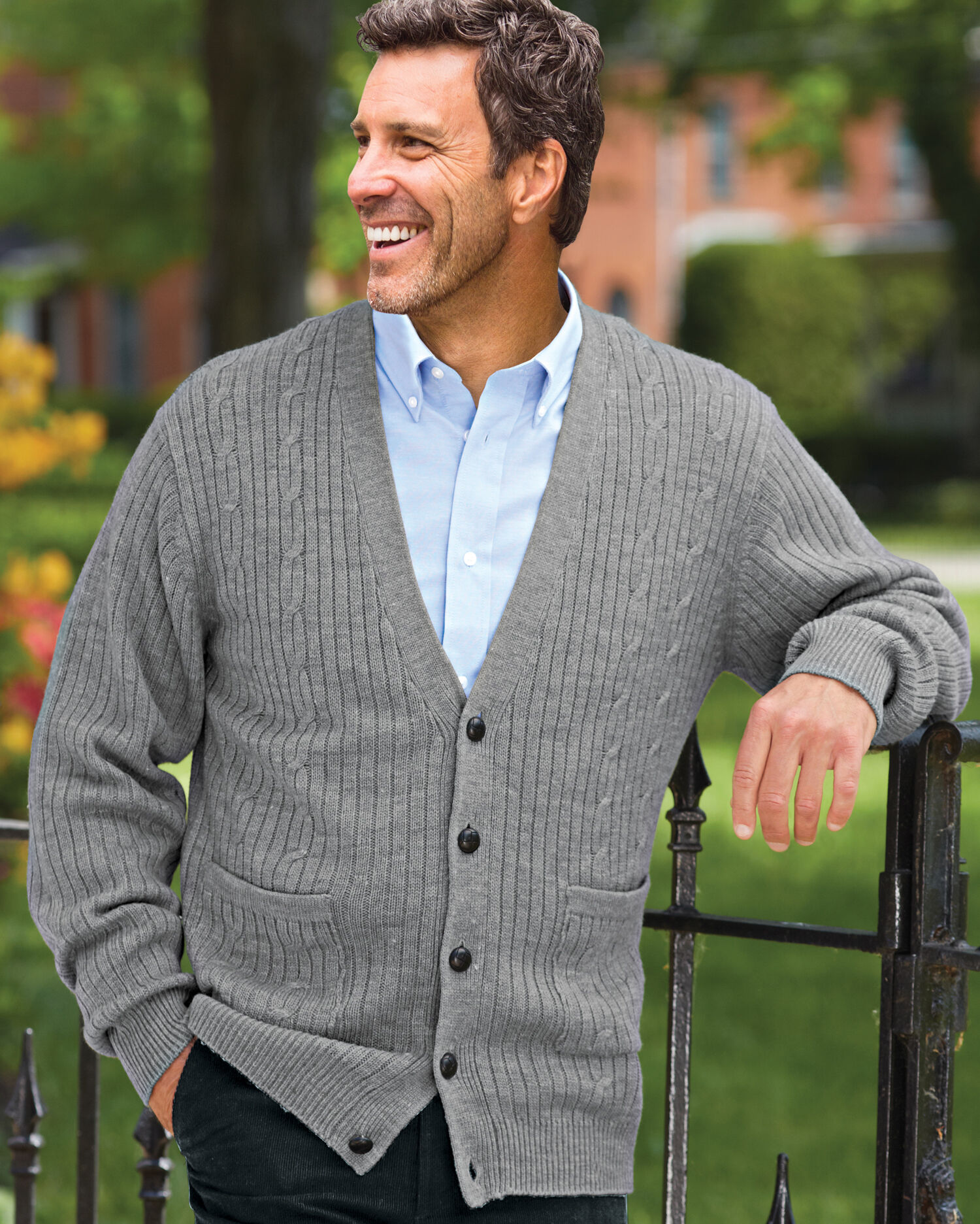 John Blair® Cable Front Cardigan