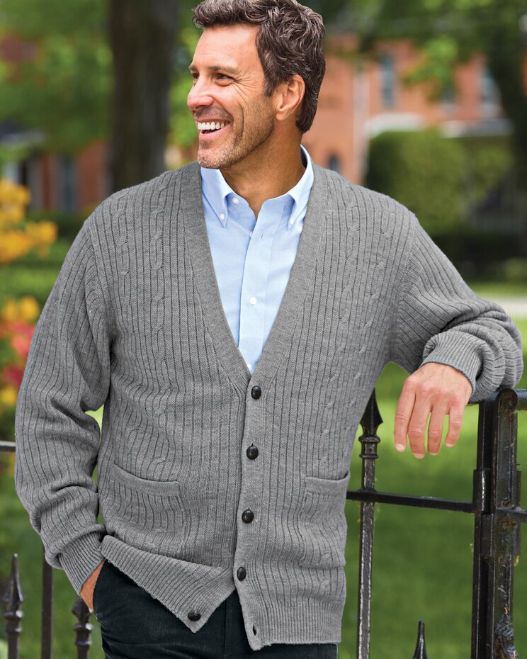 John Blair® Cable Front Cardigan image number 1
