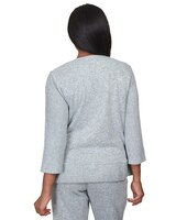 Alfred Dunner® Comfort Zone Flower Embroidery Split Hem Top thumbnail number 2