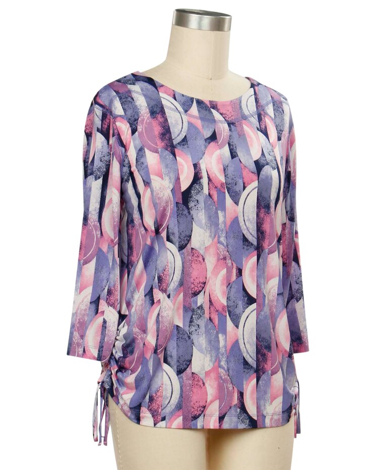 Links Travel Seeker 3/4 Sleeve Circle Print Top image number 1