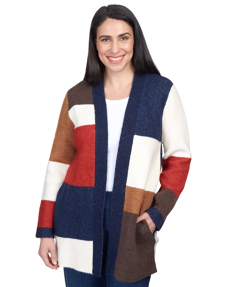 Alfred Dunner® Autumn Weekend Autumn Colorblock Cardigan image number 1
