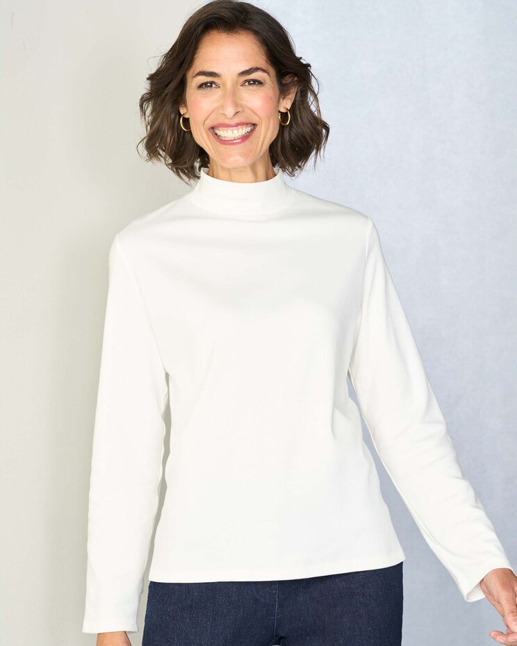 Essential Mock Neck Long Sleeve Tee image number 1
