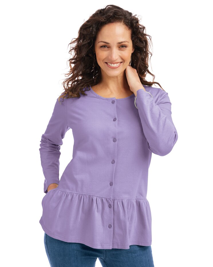 Knit Peplum Top image number 1