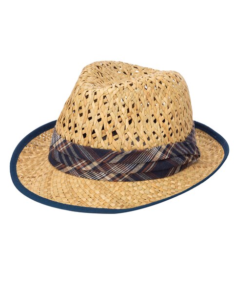 Open Weave Crown Rush Straw Fedora