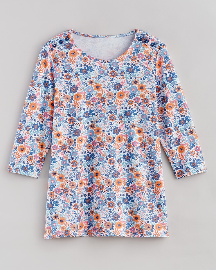 Essential Knit Button-Trim Top image number 1