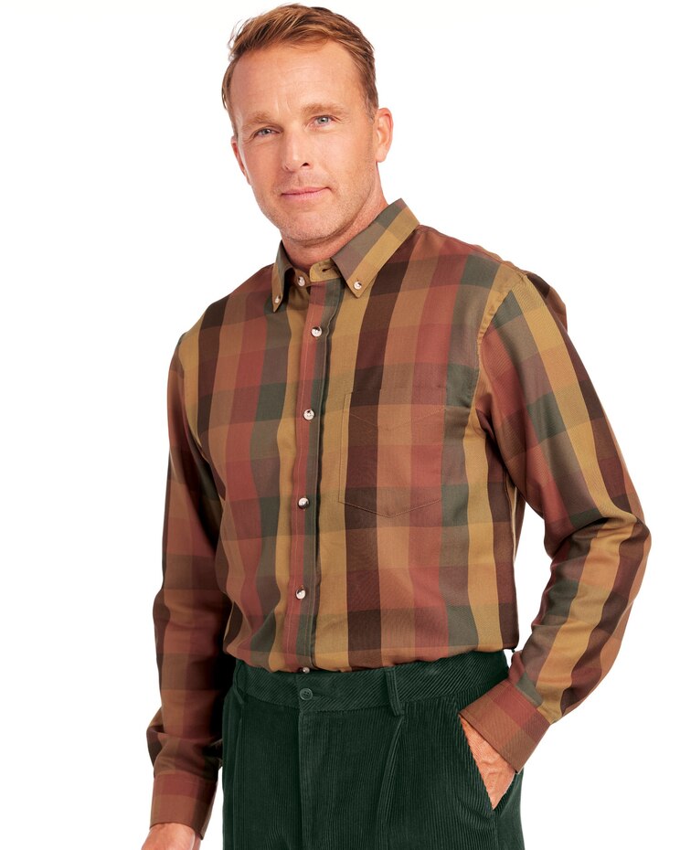 John Blair Multi-Plaid Shirt image number 1