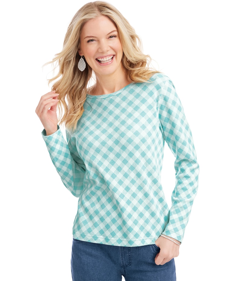 Print Essential Knit Long Sleeve Tee image number 1