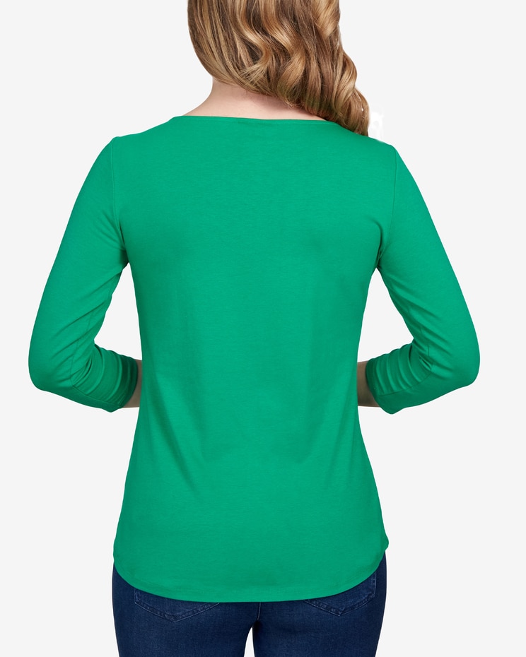 Ruby Rd® Holiday Puppy Bicycle Three-Quarter Sleeve Tee image number 2