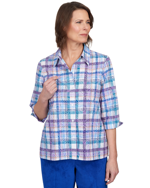Alfred Dunner® Endearing Plaid Button Down Top