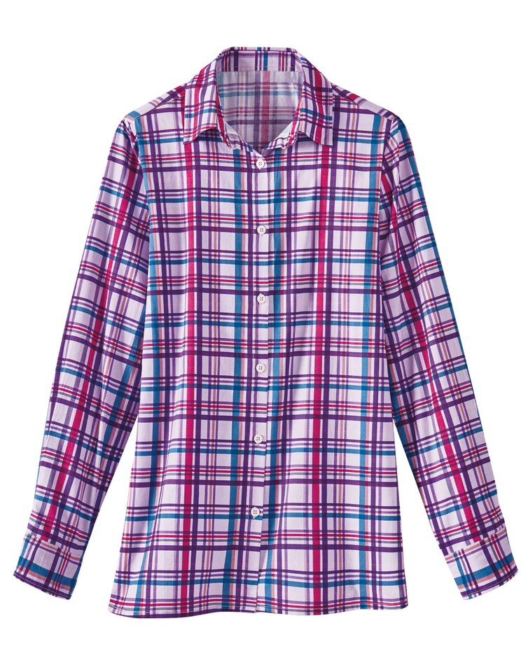 Haband Women’s Yarn Dyed Button Front Shirt image number 1