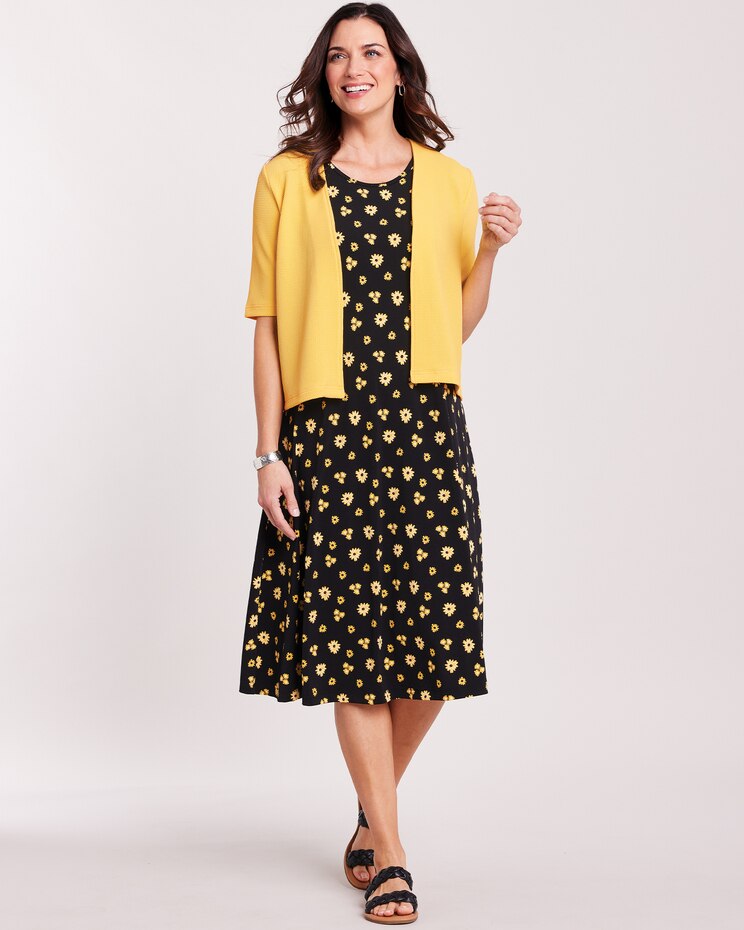 Short-Sleeve 2-Piece Novelty Jacket Dress image number 3