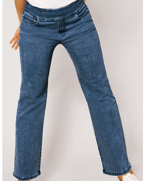 DenimEase Flat-Waist Wide-Leg Jeans