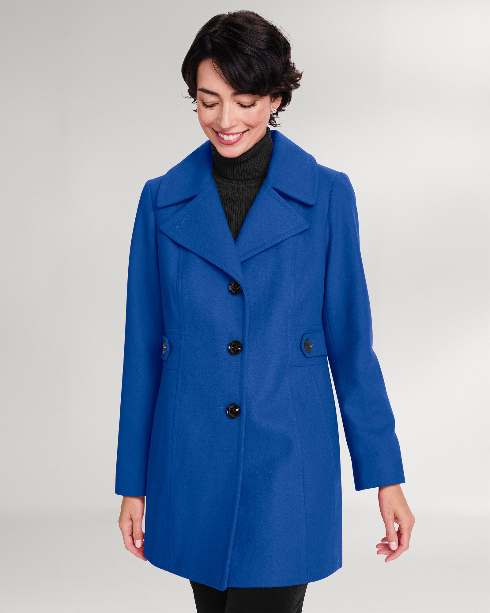 London Fog Side Tab Wool Coat