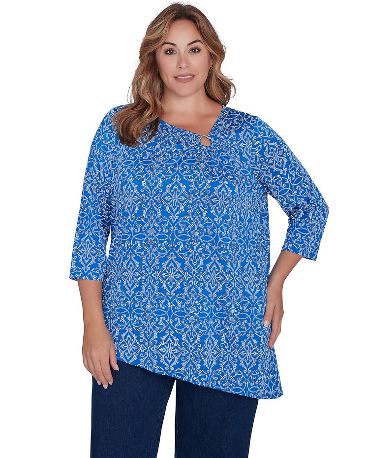 Ruby Rd® New And Now Knit Medallion Top image number 1