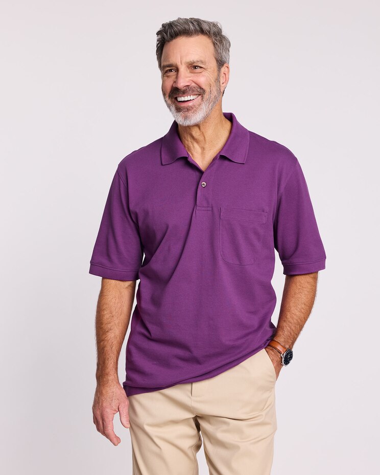 John Blair Short-Sleeve Piqué Knit Polo image number 1