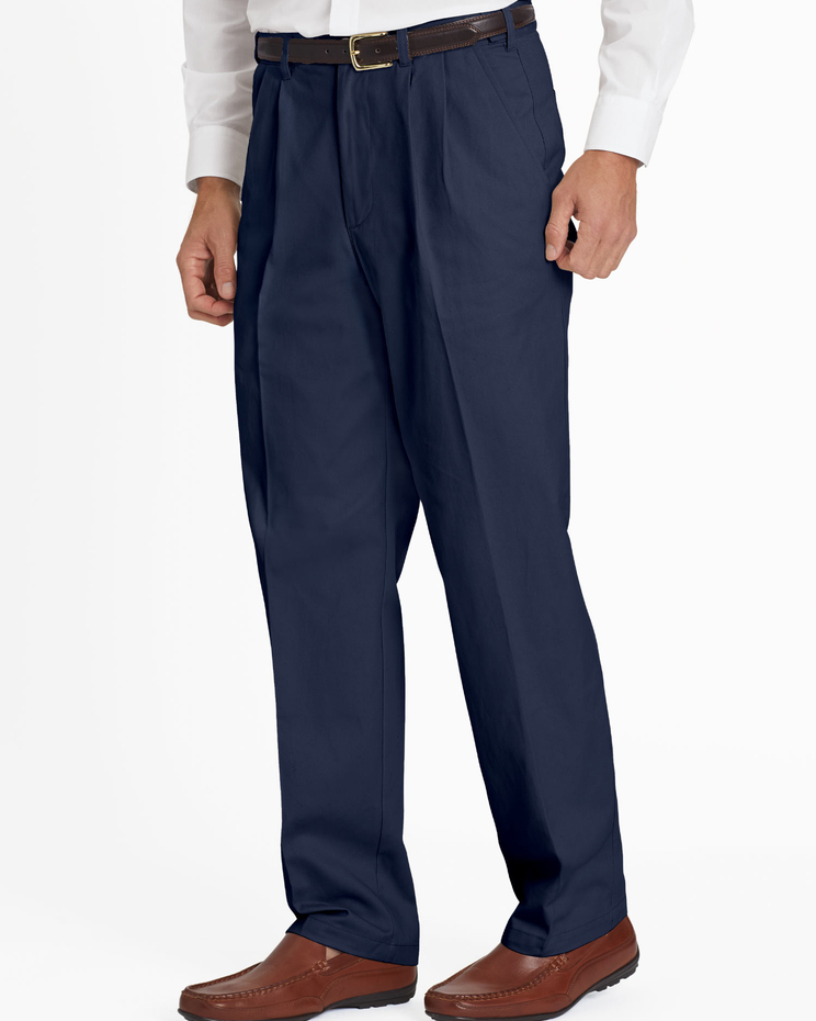JohnBlairFlex Adjust-A-Band Relaxed-Fit Pleated Chinos image number 1
