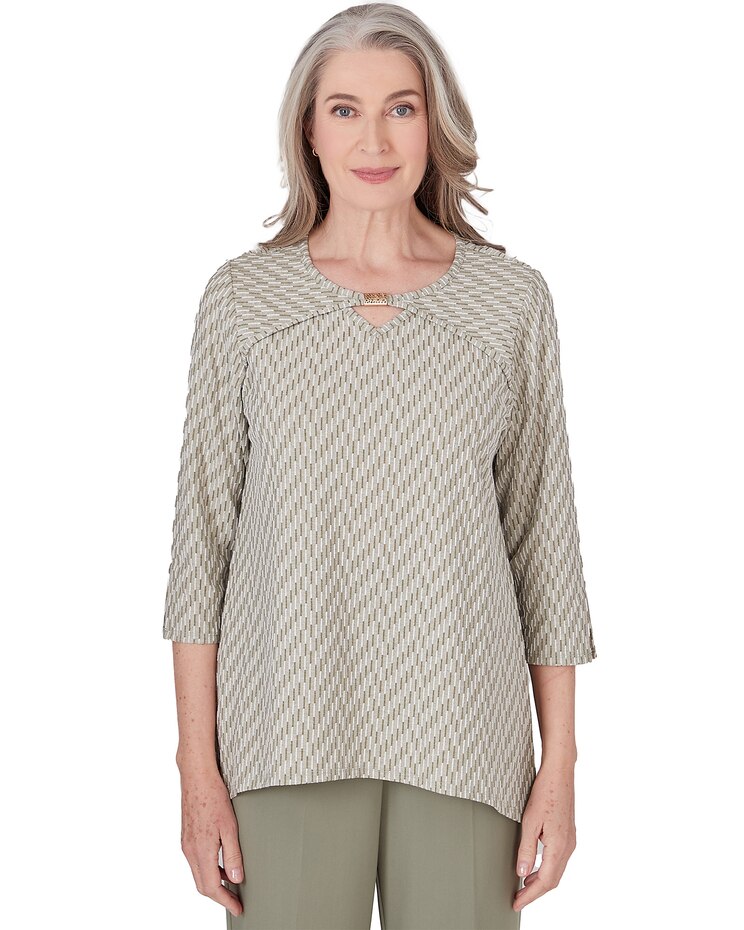 Alfred Dunner® Tuscan Sunset Sunset Rib Knit Top image number 1