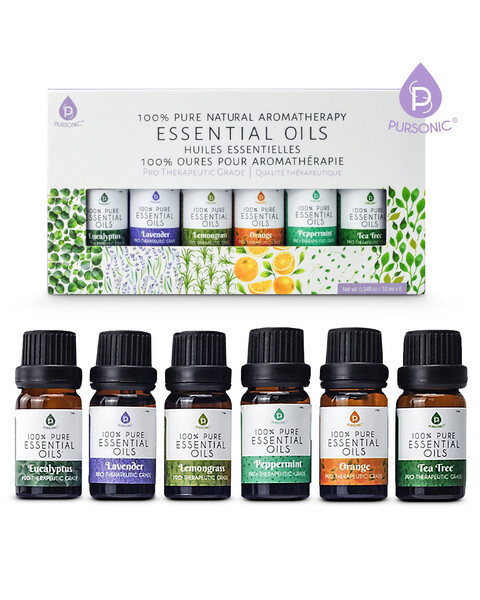 Pure 100% Essential Aroma Oils-6 Pack