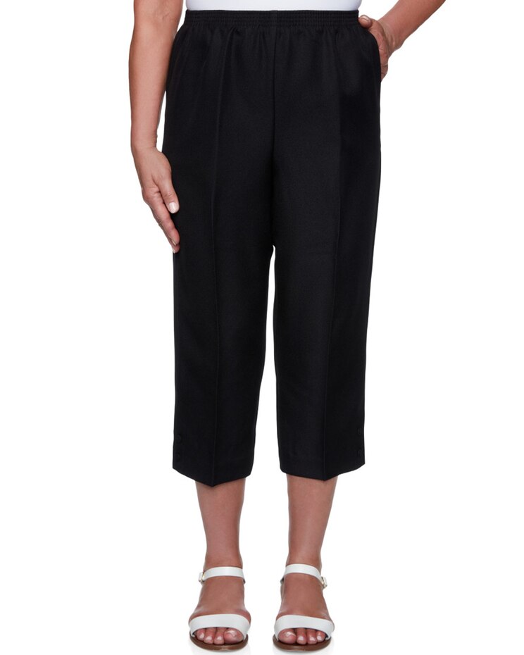 Alfred Dunner® Stretch Waist Accord Capri with Button Hem image number 1