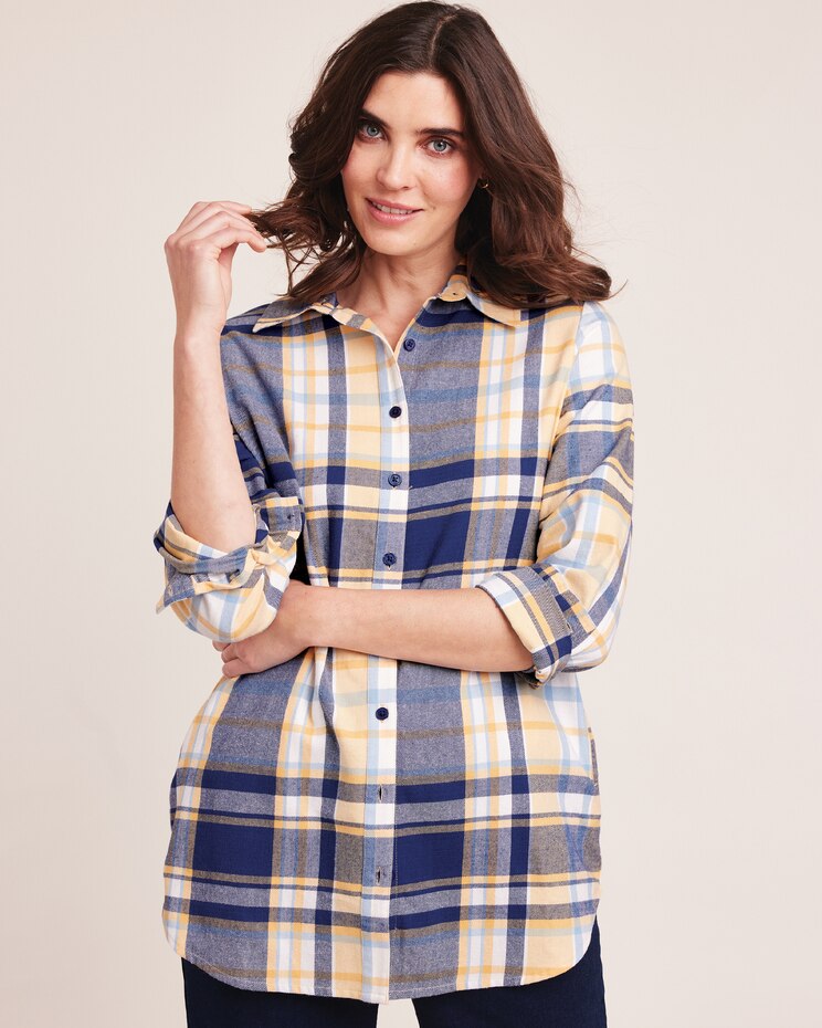 Super-Soft Plaid Flannel Pocket Tunic image number 1