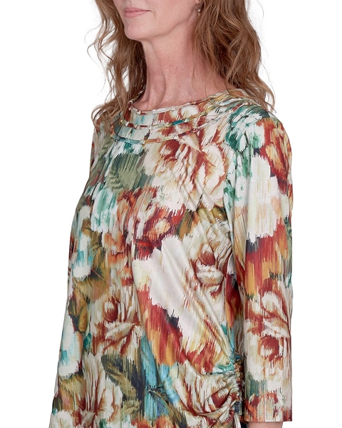 Alfred Dunner® Classics Earth Floral Crew Neck Top