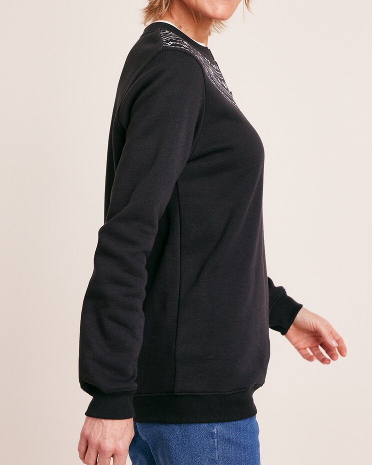 Printed Yoke Fleece Sweatshirt image number 2