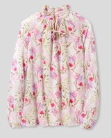 Feminine Floral Ruffle-Neck Popover thumbnail number 2