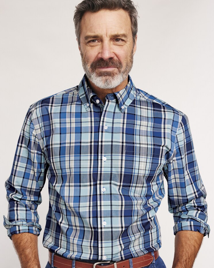 JohnBlairFlex Long-Sleeve Woven Plaid Shirt image number 1
