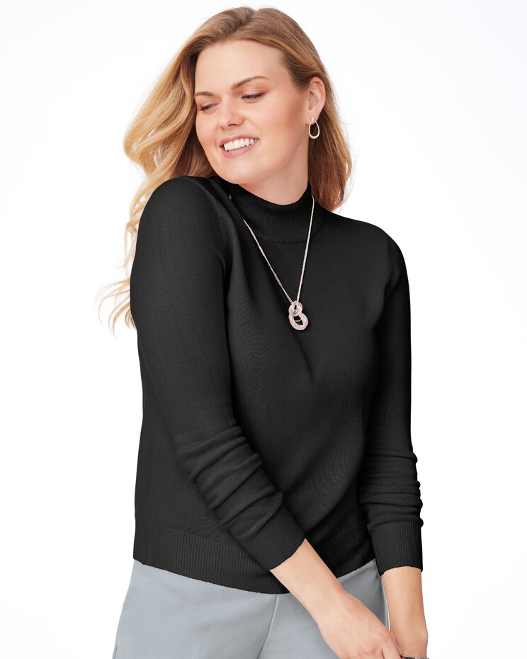 Cashmere-Like Long-Sleeve Sweater image number 1