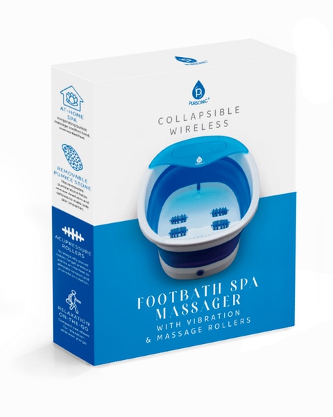 Pursonic Collapsible Wireless Footbath Spa Massager
