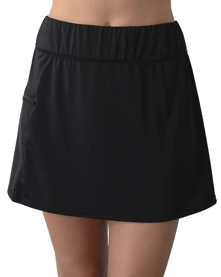 Fit 4 U Solid Swim Skirt with Zipper Pocket  image number 1