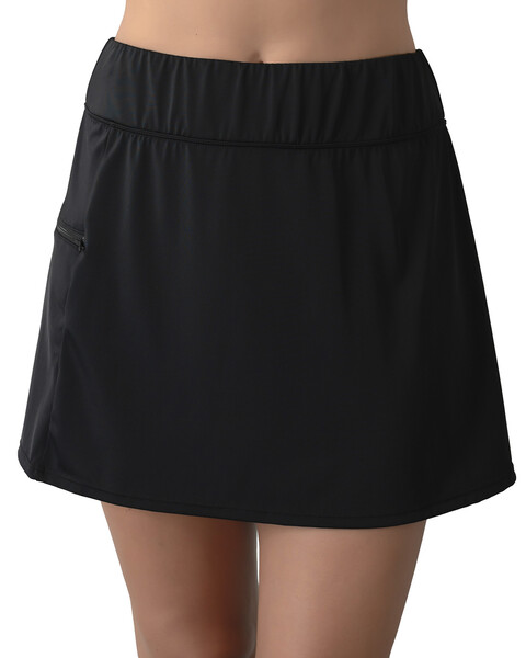 Fit 4 U Solid Swim Skirt with Zipper Pocket 