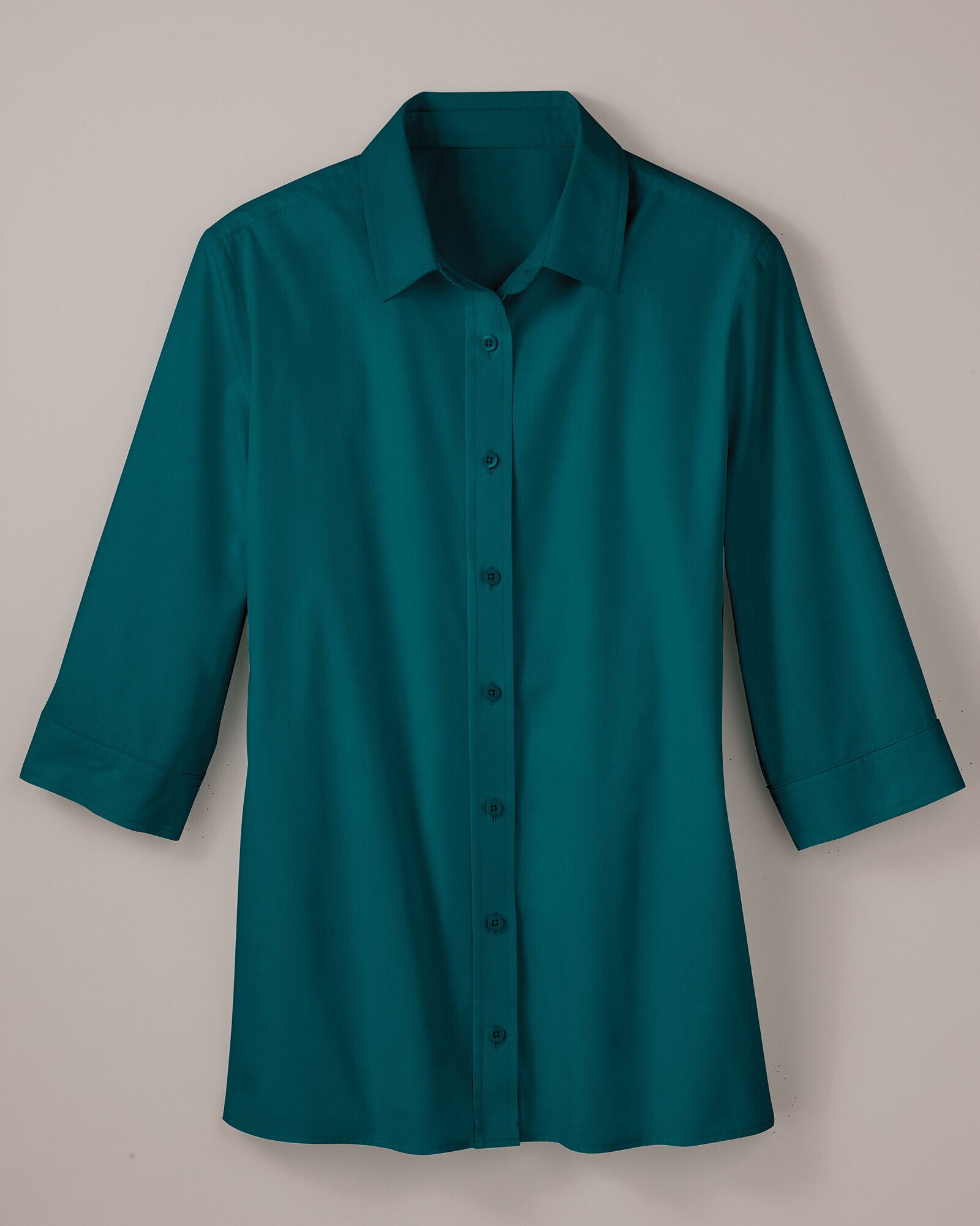 Haband Women s 3 4 Sleeve Poplin Wonder Blouse Blair