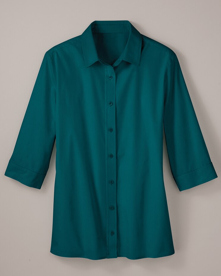 Haband Women's 3/4-Sleeve Poplin Wonder Blouse image number 1