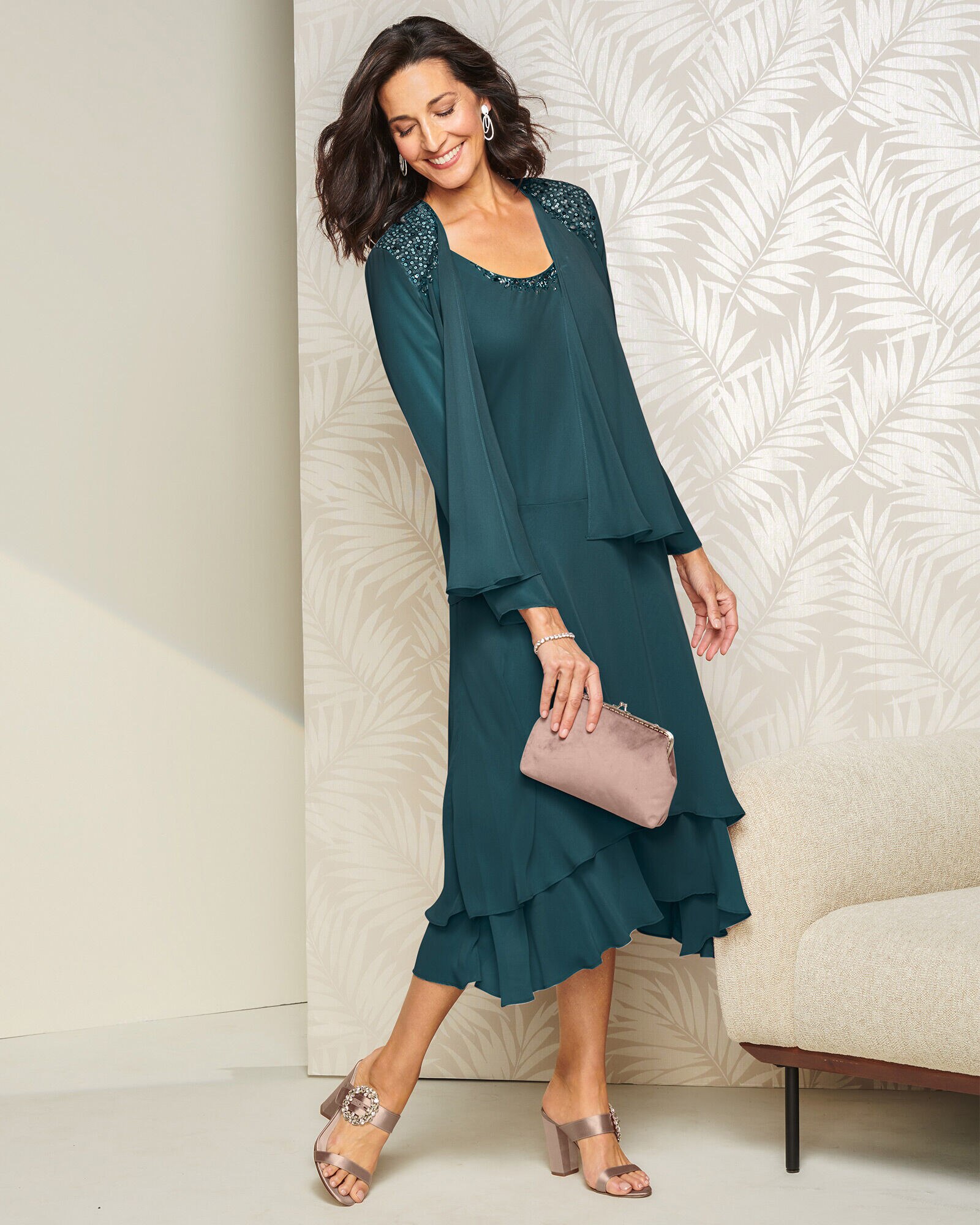 Beaded jacket dress cheap