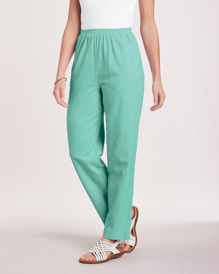 Crinkle Calcutta Cloth Pull-On Pants image number 1