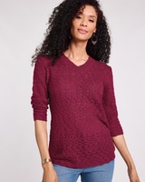 Textured Three-Quarter Sleeve Sweater thumbnail number 1