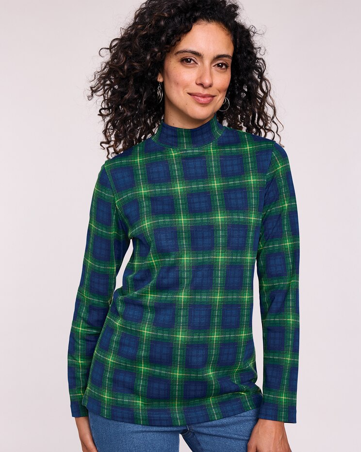 Essential Knit Patterned Mock Top image number 1