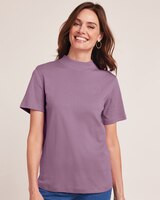 Essential Knit Short-Sleeve Mockneck Top thumbnail number 1