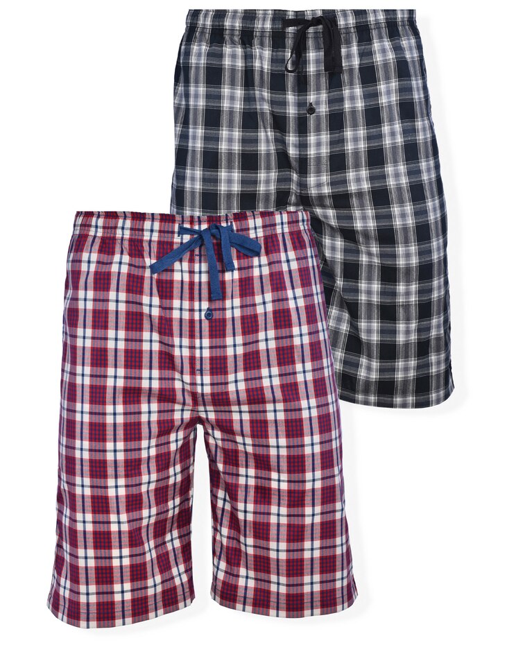 Hanes 2-Pack Stretch Woven Sleep Shorts image number 1