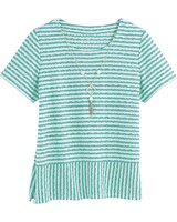 Alfred Dunner® Stripe Top with Necklace thumbnail number 1