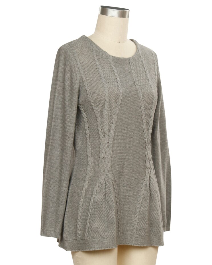 Southern Lady Long Sleeve Carolina Cable Sweater image number 1
