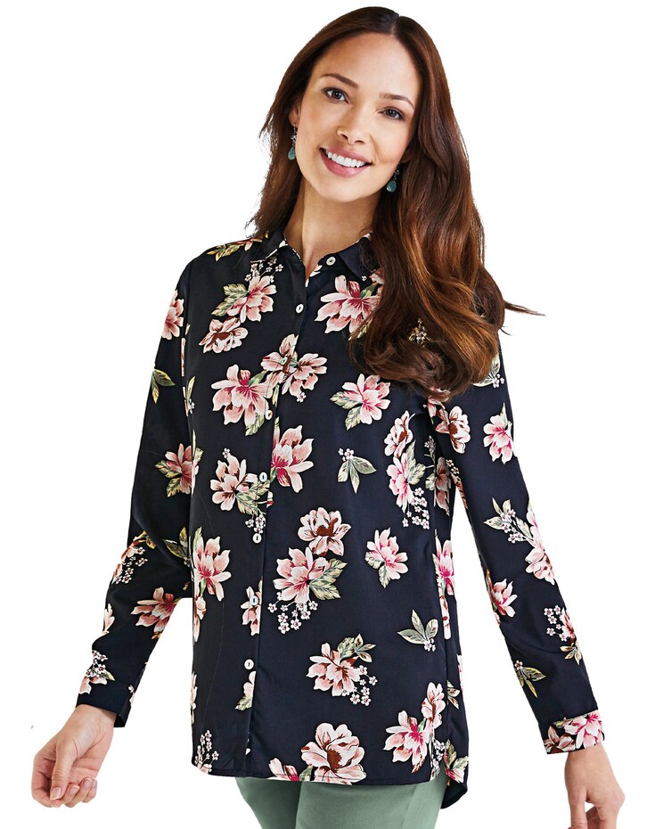 Haband Women’s Accordion Pleat Back Crepe Tunic image number 1